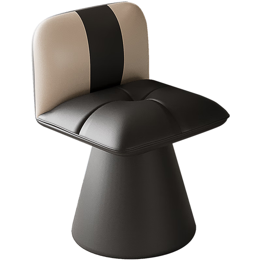 Hongsen dressing stool bedroom simple 2025 new dressing table chair back home minimalist black and white high-end manicure chair black and white color matching cat claw leather dressing stool