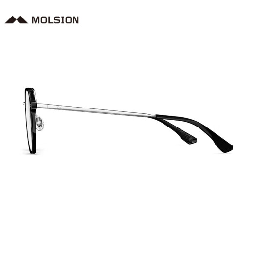 Mosen (Molsion) myopia glasses frame for men Xiao Zhan, the same style of glasses frame, can be matched with myopia glasses MJ6172 Selected B15-Silver bright black This item is only a single frame-support trial
