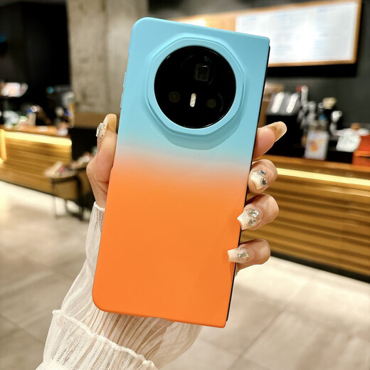 HONOR original quality gradient vibrant orange Magic V5 mobile phone case new honor foldable screen case magicv5 upper yellow and lower orange skin feel丨non-fingerprint丨front and rear cover Magic_V5