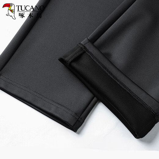Pájaro carpintero No planchar pantalones para hombres de primavera y otoño e invierno nuevos puestos de traje casual heterosexual pantalones de hombres sueltos y estiramientos largos Men 686a negro [tira individual regular] 33 (125-135Jin [Jin equivale a 0.5 kg])