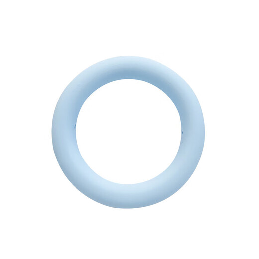 Silicone teether food grade hole ring chewing gum for babies to prevent falling off and bite during oral period, white