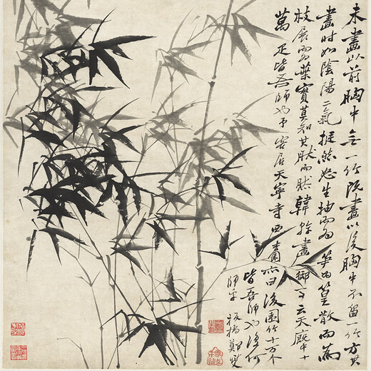 Book and Dance Hall Zheng Banqiao Bamboo Hanging Painting Celebrity Calligraphy Calligraphy and Painting Ink Chinese Painting Bamboo Newspaper Peaceful Living Room Bedroom Landscape Decorative Painting Ink Bamboo - Zheng Banqiao - Vertical Style - Silver White Style Overall Size Width 50cm Height 100cm (Hook included)