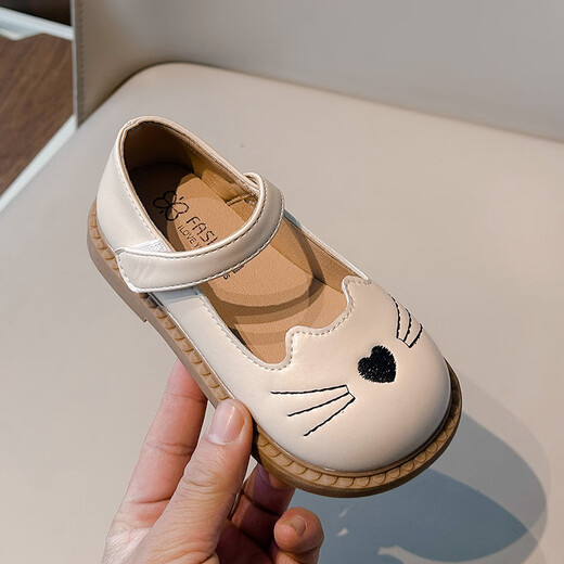 Tyrannis Yangma recommended 2025 new girls princess shoes spring and autumn retro baby leather shoes soft sole cute beige 21 _inner length 13.5cm