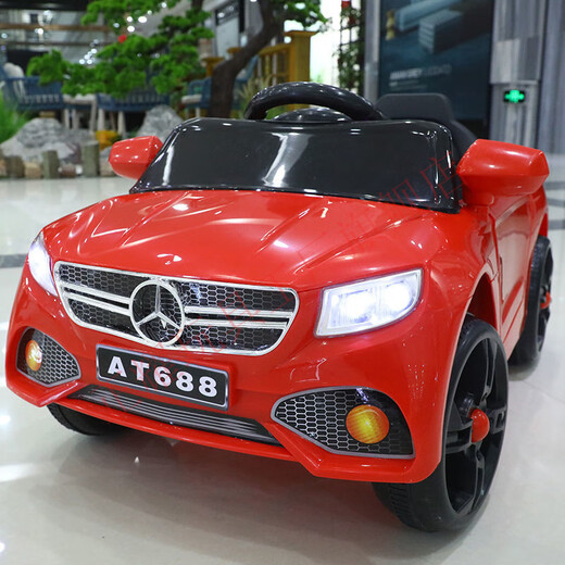 Large children's electric car can sit in a self-driving car with remote control, four-wheel drive, low-profile red small battery, no remote control, no gifts, dual drive