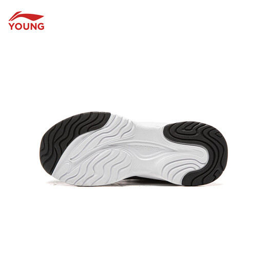 Li Ning children's shoes, children's cotton shoes, sports shoes, men's and women's, velvet, reflective, water-repellent, mid-top casual shoes, YKCU224, velvet, black-9 34