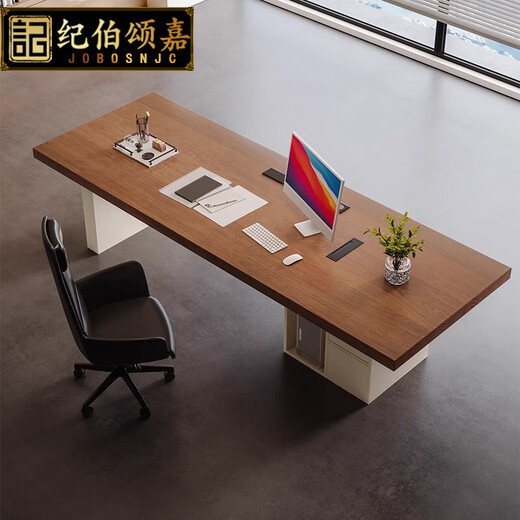 JOBOSNJC Italian light luxury solid wood office computer desk bedroom desk designer creative business boss desk simple executive desk 160*80*73*3cm ash wood desk