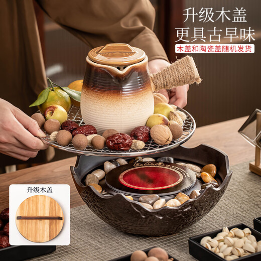 Porcelain friends tea-making stove around the stove household indoor complete set of electric ceramic stove tea-making set ceramic charcoal grilled milk can pot