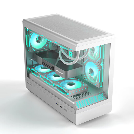 AMD Ryzen 9950X 9950X3D/5060/5070 game console computer desktop assembly computer host DIY complete machine assembly white sea view room chassis configuration one 9950X/16G/1T