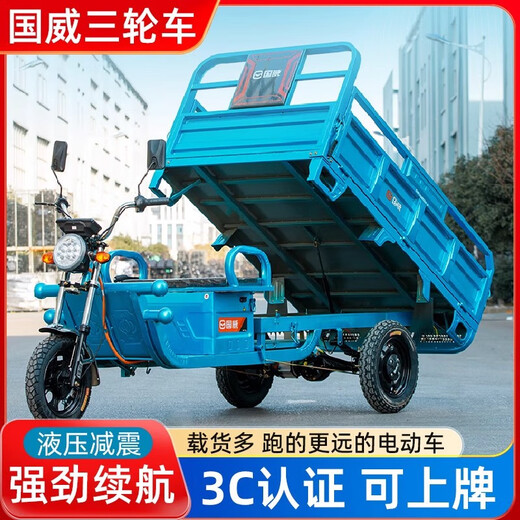 Guowei electric tricycle truck load king adult cargo delivery express vehicle stall new household agricultural battery vehicle (mountainous area version) compartment 1.8*1.1-1200W 60V20A battery