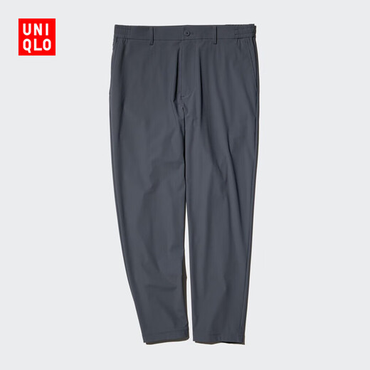Uniqlo men's high elastic trousers/casual pants commuting style regular style 25 spring and summer new style 475598 08 dark gray M /170/80A