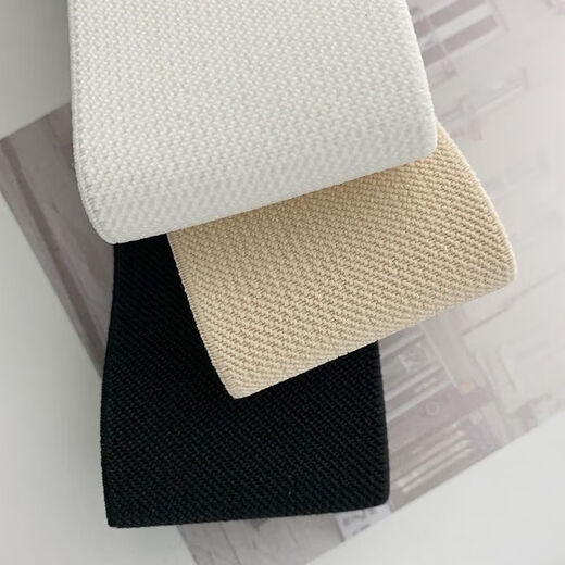 Jinbing women's belt black simple waist elastic loose tight round buckle waist with sweater shirt fashion dress belt black 59cm