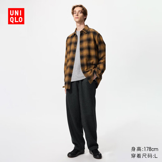 Uniqlo Men's and Women's Knitted Comfortable Nine-Point Pants/Polar Fleece Lined Trousers 25 Autumn and Winter 479933 09 Black M