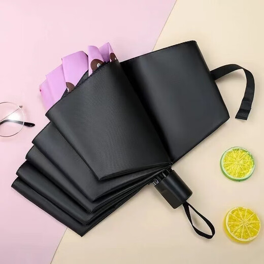 Student cute folding manual umbrella, rain or shine, sun protection, anti-UV sun umbrella, folding parasol, off-white - rain and sun protection/cartoon bear reverse manual