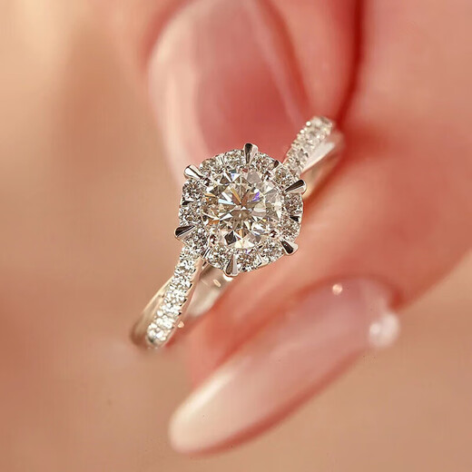 DR platinum moissanite diamond ring for women one carat pt950 platinum engagement ring Valentine's Day birthday gift for girlfriend six-pointed star ring 1 carat