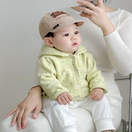 Ropa popular de otoño e invierno de Xiaohongshu para niños y niñas, además de abrigos de terciopelo, ropa de bebé, cárdigan pequeño, abrigo de doble cara 230 rosa Abrigo de terciopelo de doble cara Xiao'ao cm13 meses 59