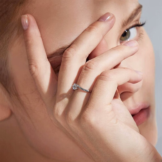 I Do platinum PT950 diamond ring Snowflake twist arm 1 carat cultivated diamond proposal engagement diamond ring gift for girlfriend Snowflake twist arm 1 carat diamond size 8