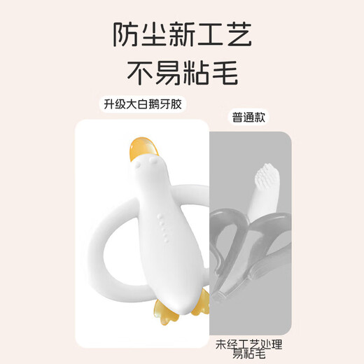 Dr. Ma's baby teether, silicone molar stick, pacifier, finger-eating, baby bite gum, anti-stomach craving, hand artifact, Big White Goose Teether - white Y1122, free storage box