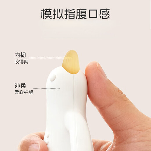 Dr. Ma's baby teether, silicone molar stick, pacifier, finger-eating, baby bite gum, anti-stomach craving, hand artifact, Big White Goose Teether - white Y1122, free storage box