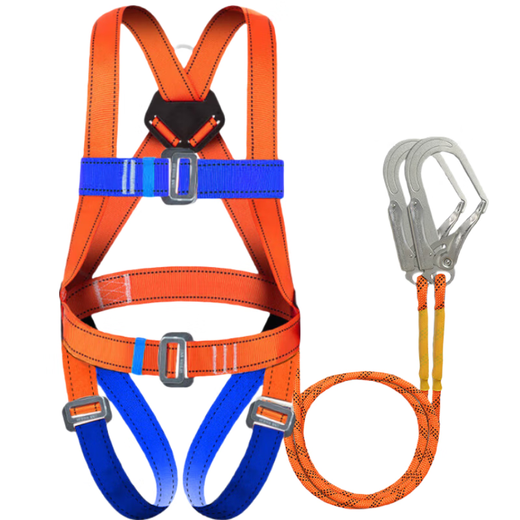 Jingte Jingcang Suda five-point safety belt 2-meter (double hook) safety rope anti-fall safety buckle high-altitude working safety belt