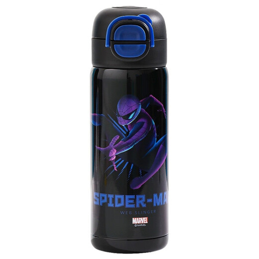 Disney (Disney) thermos pour enfants pour garçons et filles 316 en acier inoxydable Direct Drinking Water Cup pour les élèves de l'école primaire de l'ours aux fraises pour aller à l'école HC6296 Spider-Man Black 520ml