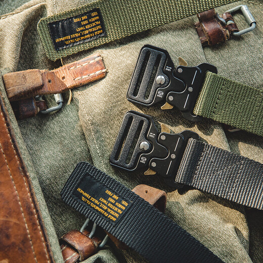 Madden Workwear American Retro Cobra Fashion Belt Men's Tactical Quick Release Accessories Ami Khaki Men's Pants Belt Black 122cm Recommended Waist Circumference 110cm