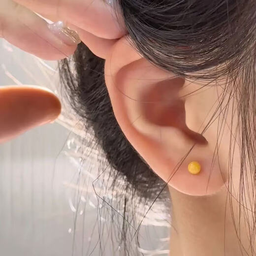 Bioceramic ear piercing women's earrings, hypoallergenic ear sticks, no need to take off ceramic earrings for sleeping, six pairs, free PE gift box, round earrings - full body ceramic