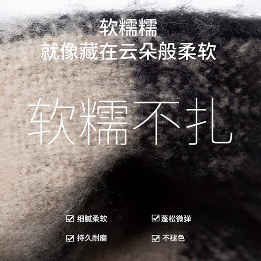 Pull-back scarf for men in winter, lengthened and thickened to keep warm, seahorse hair plaid scarf birthday gift for couples, scarf for women, black and white plaid, classic style