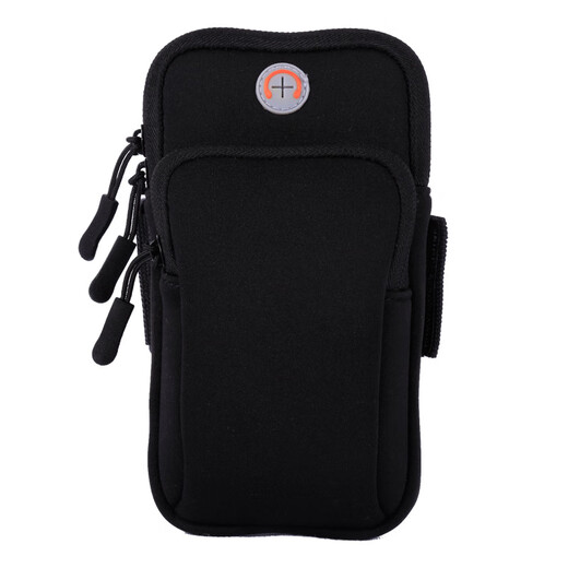 Mobile phone arm bag, sports and fitness, outdoor mobile phone arm bag, multifunctional men's and women's armband, wrist bag, gift running arm bag, new diving arm bag - black, large size 4-6.8 inches, universal