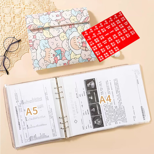 Forty thousand kilometers pregnancy test storage book portable storage bag binder a4 prenatal checkup report sheet inspection sheet record book file book