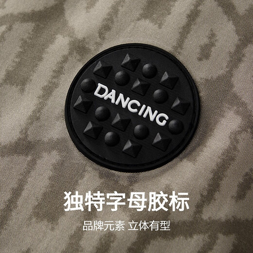 Dances with Wolves, quilted lining, stylish lettering printed all over lightweight jacket, warm men's hooded jacket, 701 Khaki 2XL