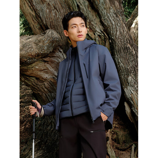 BOSIDENG Goose Down Bosideng 25 New Outdoor Stackable Waterproof Breathable Fishing Liner Three-in-One Jacket Down Jacket for Men Calcium Brown 7C72 165_88A