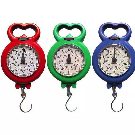 Portable scale, spring scale, fishing scale, small scale, household portable hook for grocery shopping, weighing high-precision mini luggage scale 10kg, mini portable scale - mixed colors - 1 piece
