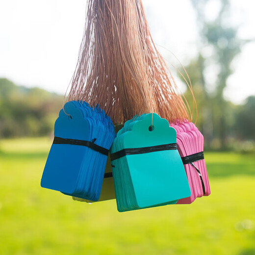 100 pieces of hang tags, plant signs, tree signs, classified color cards, plastic, waterproof, light-fast, non-fading, P 3*4.5cm yellow, 100 pieces