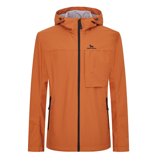 HENRY GRANT Henry Grant Autumn Orange Windproof Hooded Outdoor Sports Soft Shell Jacket Men's Casual Jacket Orange (QSV243601H166) One Size 48 (175/96A)