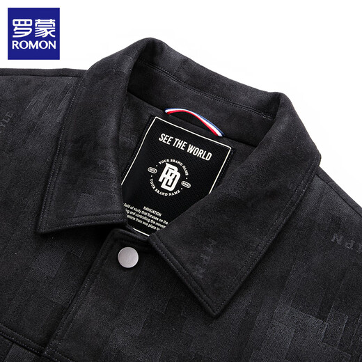 Мужской кожаный пуховик ROMON, новинка зимы 2025, утепленная холодная куртка, повседневный красивый мужской топ, черный, L (170) (рекомендуемый вес 100–115 Jin Jin равен 0,5 кг)