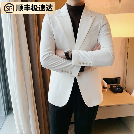S MAX MARAlKR white suit jacket for men 2025 new Korean style trendy high-end business casual slim men's suit white 2XL