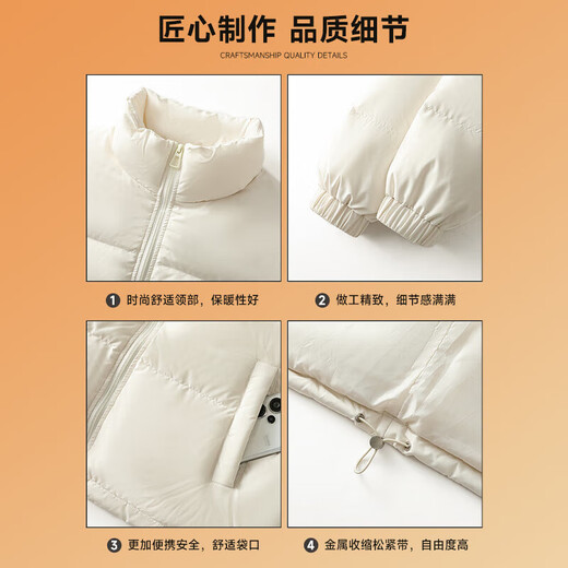 Jeanswest couple clothing for men and women, new winter solid color simple loose men's stand-up collar warm cotton jacket G2 black 2010 2XL