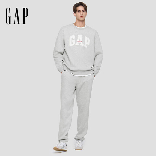 GAP Men's 2025 Autumn New Fleece Elastic Waist Knitted Leg Pants Sweatpants Trousers US Version 500382 Gray S US Size M Asian Size 175/95A A little too big, take one size smaller
