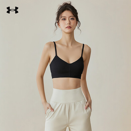 Under Armor women's spaghetti strap bra autumn new fashion back beautiful yoga Pilates sports bra 1384011 1384011-001 L