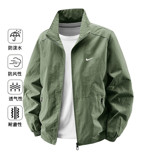 Jacket men's new winter trendy men's jacket velvet thickened business casual loose versatile fishing jacket black thin 2XL 150-165Jin Jin equals 0.5 kg