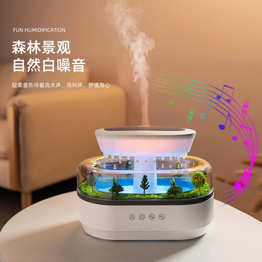 South Sandwich Aromatherapy Machine Automatic Scent Sprayer White Noise Humidifier Desktop Micro Landscape Home Bedroom Silent Colorful Ambient Light Large Fog White Noise Aromatherapy Humidifier Simulated Raindrops + Micro Landscape Silent + Z5 Bottle Essence
