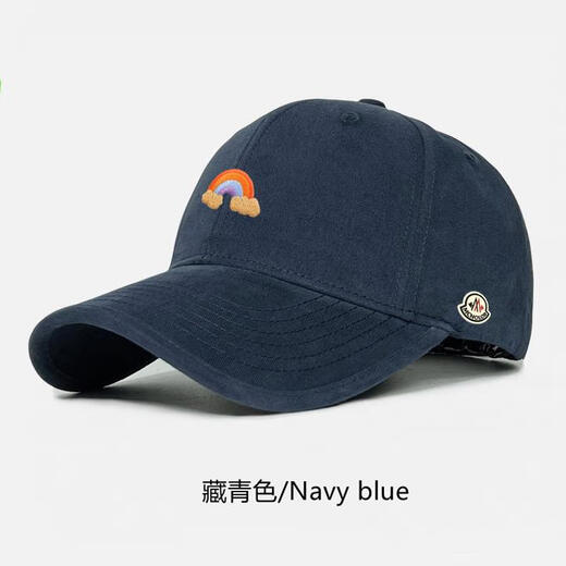 Mongolian piano new baseball cap for men and women, fashionable and versatile sunshade and breathable peaked cap, fashionable and simple outdoor, suitable for all seasons, navy blue, adjustable