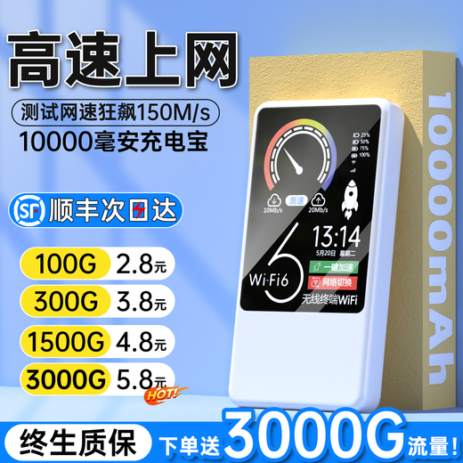 Feiyi disponible en Xinjiang, Tíbet y Yunnan Tarjeta de red inalámbrica wifi6 portátil 5G enrutador portátil tráfico ilimitado red de banda ancha oficial auténtico modelo 2025 a nivel nacional 10000 mAh versión inteligente 38 núcleos universal a nivel nacional