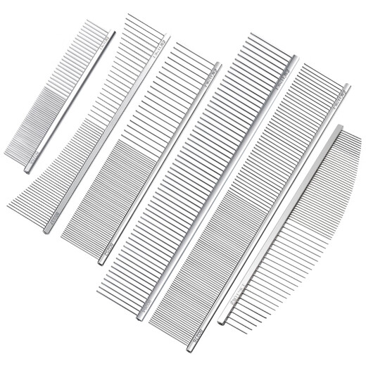 Blackbird pet row comb, dense tooth comb for dogs and cats, thinning comb, knot-opening comb, fluffy West Highland Maltese, daily combing for explosive hair, thickened, full-width teeth