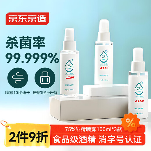 Made in Tokyo, 75% alcohol spray 100ml*3 bottles, portable alcohol disinfectant, antibacterial for home, children and office