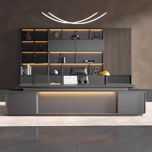 Guanjuenad desk boss desk light luxury high-end president chairman paint executive desk office manager desk and chair combination boss desk customized color card