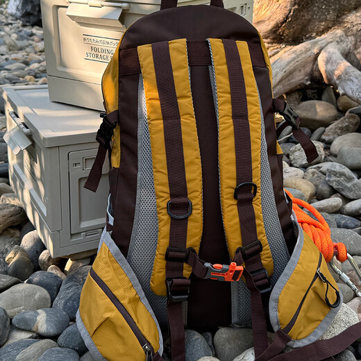 Outdoor Hiking and Mountaineering Bag Large Capacity Lightweight Sports Style Backpack for Women Versatile Travel Waterproof Cycling Backpack for Men Chaya Yellow