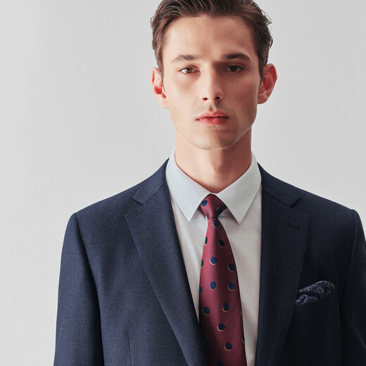 By Creations Bopin Flannel Wool Suit Men's Velvet Feel Business Professional Formal Wear Groom Wedding Suit Groomsman Suit Navy Blue Size 48 For trousers size please contact customer service for remarks