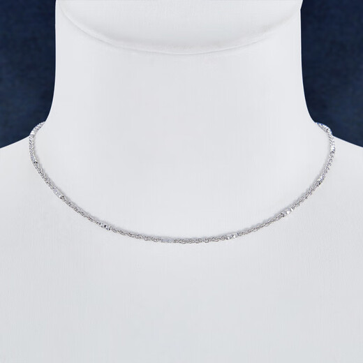 CHINA GOLD platinum hemp rope necklace, simple and versatile, birthday gift for boyfriend 2025, about 5.13g