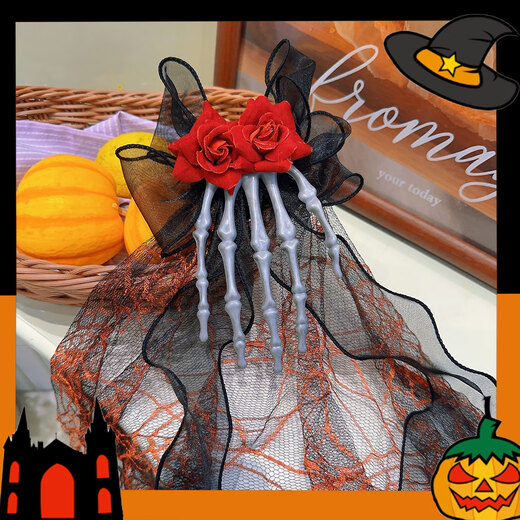 Halloween skull claw hairpin headdress dress up clip female hair accessories hair side clip side clip accessories props rose skull hairpin